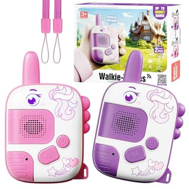 Unicorn Walkie Talkies for Kids Ages 3-9 - 2 Pack Outdoor Adventure Toys with 1000ft Range,Unicorn Toys Birthday Gifts for 4 5 6 7 8 Year Old Girls Christmas Xmas Gifts - Image 1