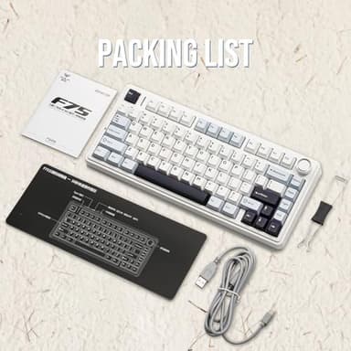 EPOMAKER x Aula F75 Gasket Mechanical Keyboard, 75% Wireless Hot Swappable Gaming Keyboard with Five-Layer Padding&Knob, Bluetooth/2.4GHz/USB-C, RGB (Light Blue, Graywood V3 Switch) - Image 8