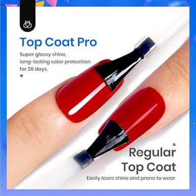 Beetles Extra Glossy Gel Top Coat - 15ml Clear Glossy No Wipe Top Coat Gel Nail Polish High Shine Long Lasting Nail Surface Protection Manicure Fall Nail Gifts for Women - Image 4