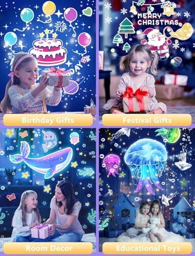 21 Sets of Films, Projector Night Light for Kids Bedroom, Ceiling, Kids Night Light Projector, Star Galaxy Projector with 360° Rotation Dimmable for Girls, Birthday, Christmas, Nursery, Room Decor - Image 7