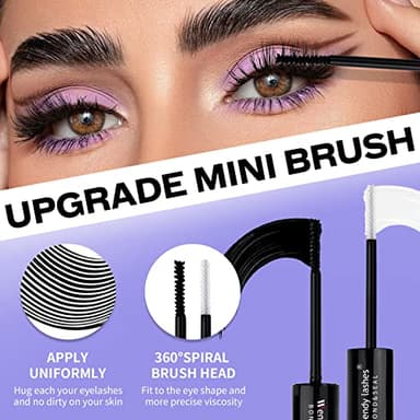 Lash Bond and Seal for Eyelash Cluster: Wendy, Using at Home, 2 in 1 Glue, DIY, Strong & Flexible Hold, 5ml Black Bond, 5ml Clear Seal - Image 6