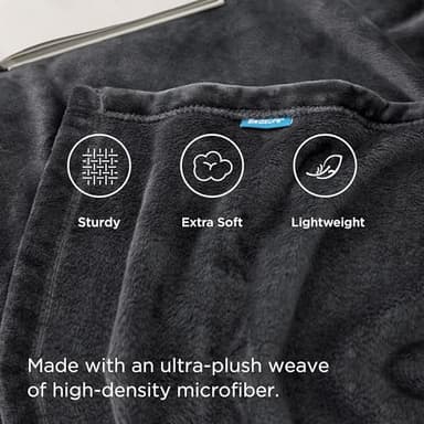 Bedsure Fleece Blanket Twin Size Dark Grey - 300GSM Lightweight Plush Fuzzy Cozy Soft Warm Blanket for Bed, Sofa, Couch, Travel, Camping, 60x80 inches - Image 3