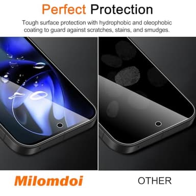Milomdoi 3 Pack Tempered Glass for Google Pixel 9A Screen Protector with 3 Pack Camera Lens Protector, Ultra 9H Accessories [Support Fingerprint Unlock] Case Friendly, Mounting Frame - Image 5