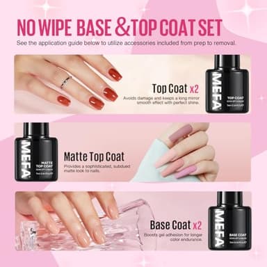 MEFA 42 Colors Gel Nail Polish Kit with U V Light, 59 Pcs All Seasons Collection Colorful Gel Polish Essential Set with 5 Psc Matte/Glossy Base Top Coat, Salon Gifts for Women - Image 7