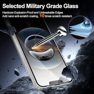 sorlnern 3 Pack Privacy Screen Protector Compatible for iPhone 16e/ iPhone 14 / iPhone 13 / iPhone 13 Pro Tempered Glass Shatterproof Anti-Scratch Anti-Spy Durable Touch-Sensitive - Image 3