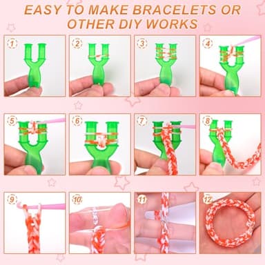 XKDOUS 24 Colors Rubber Band Bracelet Kit, Rubberband Bracelet Making Kit for Kids Ages 6+ - Image 2