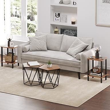 TUTOTAK End Table with Charging Station, Side Table with USB Ports and Outlets, Nightstand, 2-Tier Storage Shelf, Sofa Table for Small Space TB01BB040 - Image 9