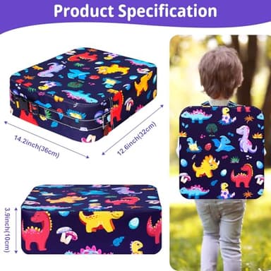 TOTIDYH Toddler Booster Seat for Kitchen Chair, Non-Slip Kids Dining Table Booster Seat with Adjustable Safer Straps, Portable Baby Eating Travel Camping Increasing Cushion - Image 4