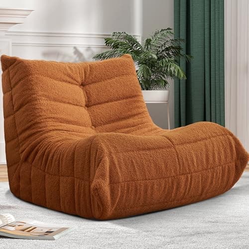 Cansunna Bean Bag Chair Big Sofa Beanbag Chair for Adults Fireside Chair Bean Bag Lounger with Memory Foam Filled for Home,Apartment or Gaming Venue(Brown Teddy) - Image 1