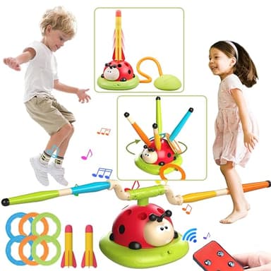 Engfa 3 in 1 Musical Jump, Toss Ring Game and Stomping Launch Rocket Launcher for Kids Toys for Girls Boys 3-5, Sports & Outdoors Toy for Ages 5-7 with Remote Control Outside Toys for Kids Ages 4-8 - Image 1