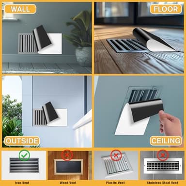 FINDMAG 8 Pack Strong Magnetic Vent Covers, 5.5" x 12" Vent Covers for Home HVAC, AC, Floor, Wall, and Ceiling Registers, Perfect for Home and RV Air Management - Image 3