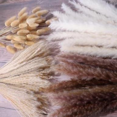 Colorful Pampas Grass Decor – White Dried Arrangements for Weddings, Baby Showers, and Home Decor. 17” Centerpiece (No Vase). - Image 7