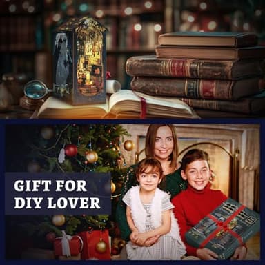Catcrafter Book Nook Kit - Detective Agency Booknook for Bookshelf Decor, DIY Miniature House Kit, 3D Wooden Puzzle Dollhouse, Crafts for Adults Teens Birthday Easter Gifts - Image 7