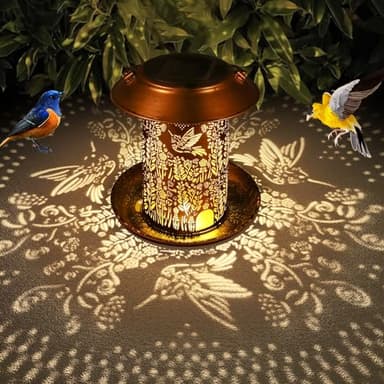 Bird Feeders for Outdoors Hummingbird Garden Decor Mothers Day Birthdays Gifts for Women Mom Grandma Solar Lanterns Outdoor Waterproof Metal Solar Decoration OutsideLED Lanterns for Yard, Patio Deals - Image 2