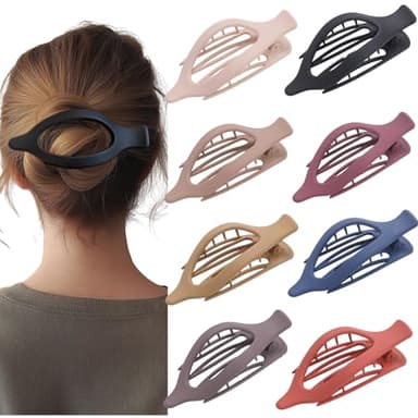 8 Pack Flat Hair Clips for Women,Matte No Crease Flat Claw Clips, Large Strong Hold Barrettes for Thick & Thin Hair, French Duckbill Styling Accessories - Image 9