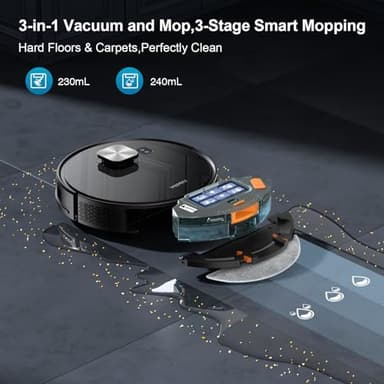 MAMNV Robot Vacuum and Mop, 11500 Pa Suction, 3-in-1 Robotic Vacuum with Smart LiDAR Navigation, 70 Day Self-Emptying,160 Min Runtime,App/Alexa/Voice Control, Ideal for Pet Hair, Carpet & Hard Floor - Image 8