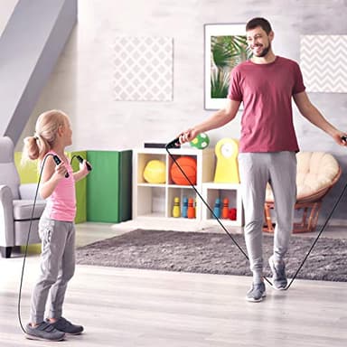 Jump Rope, Tangle-Free Rapid Speed Jumping Rope Cable with Ball Bearings for Women, Men, and Kids, Adjustable Steel Jump Rope with Foam Handles for Home Gym Exercise Fitness Workout Equipment & Slim Body - Image 7