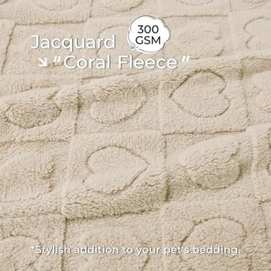 Luciphia Small Dog Blanket Washable Pet Bed Cover Soft Fluffy Puppy Blanket with Premium Fleece 300GSM Cozy Calming Cat Blankets for Indoor Cats Beige 30x20 inch - Image 2