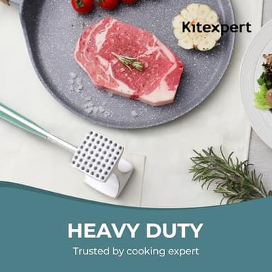 KITEXPERT Meat Tenderizer Hammer with Comfortable-Grip Handle, Dual-side Mallet for Kitchen, Heavy Duty Pounder For Tenderizing Steak, Beef and Fish, Mint Green - Image 5