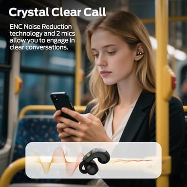 Monster Open Ear AC228 Wireless Headphones, Clip-On Earbuds, Adaptive Comfort, Immersive Audio, Bluetooth 6.0 Open Ear Earphones with ENC Clear Call, 30H Playtime, IPX5 Water Resistant, Black - Image 5