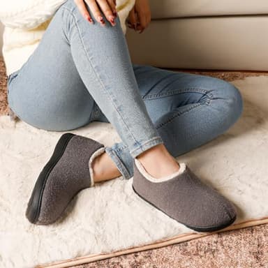 ULTRAIDEAS Women's Indoor Loafer House Slippers with Memory Foam, Ladies Warm Closed Back House Shoes with Non-Slip Outdoor Rubber Sole（Grey，size 9） - Image 8
