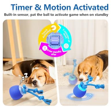Saolife Interactive Dog Toys with Motion Activated, Squeaky Dog Toy Active Rolling Ball for Puppy and Medium Dogs, USB Rechargeable, Wicked Ball - Image 2