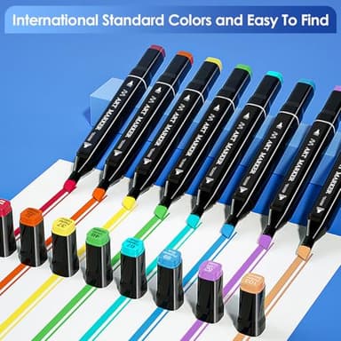 Banral Alcohol Markers Set, 136 Colors Dual Tip Alcohol Based Art Marker for Artists, Permanent Drawing Pens for Adult Coloring Sketching Illustration with Case and Holders - Image 6