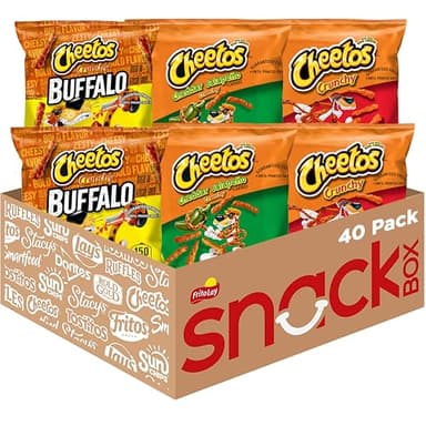 Cheetos Cheese Flavored Snacks, Cheesy & Spicy Favorites with Crunchy, Buffalo, and Cheddar Jalapeno Variety Pack, 1 Ounce (Pack of 40) - Image 1