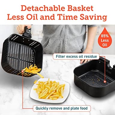 COSORI 12-in-1 Air Fryer 5.8QT, Toast, Bake, Nutrition Facts for 100+ In-App Recipes, AdaptIQ Tech Fast Cook, for Main & Side Dishes, Snacks, Leftovers, Detachable Square Basket, Dishwasher Safe - Image 6