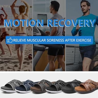 COFACE Mens Sport Recovery Sandals Plantar Fasciitis Soft Cushion Lightweight Orthotic Slides for Men Brown Size 9 - Image 7