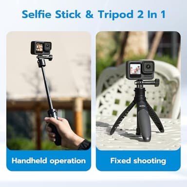TELESIN 40cm/15.75'' Selfie Stick Tripod, Extendable Quick Release Portable Vlog Selfie Stick Handle Grip Monopod for GoPro 13 12 11 10 Max/Insta360 X5/AKASO/DJI Osmo Nano/Action 5 pro Accessories - Image 4