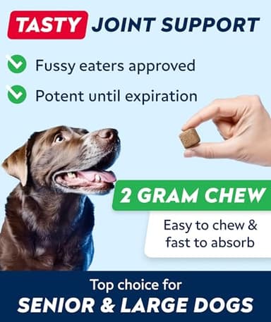 STRELLALAB Hip & Joint Glucosamine Supplement Treats for Dogs - Chondroitin, Omega-3, MSM - Advanced Joint Health Support Chews for Large Breed - Pain Relief - Bacon Flavor - 120 Ct - Made in USA - Image 5