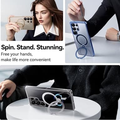 CASEKOO Magnetic 360 Stand & Polish Titanium Blue for Samsung Galaxy S25 Ultra Case, 16FT Military Protection, Fit for MagSafe, Protective Slim S25 Ultra Case with Kickstand Ring 6.9" - Image 8