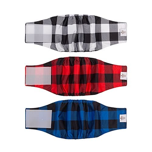 CuteBone Dog Diapers Male Washable Belly Band for Male Dogs Wraps 3pcs a Pack DM27S - Image 1