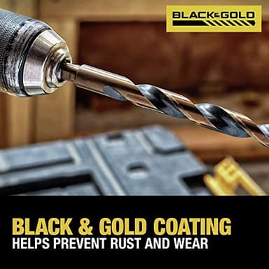 DEWALT Drill Bit Set, 21-Piece, 135 Degree Split Point, 31 Degree Helix, Black Oxide Coated, For Plastic, Wood and Metal (DWA1181) - Image 7