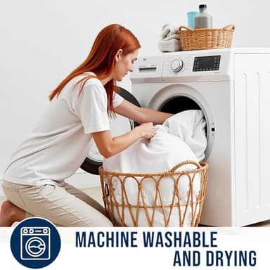 OLANLY Queen Quilted Fitted Mattress Pad – Soft Pillow Top Mattress Topper, Down Alternative Fill, Cooling Comfort Breathable Mattress Cover, Machine Washable Deep Pocket Mattress Protector, White - Image 6