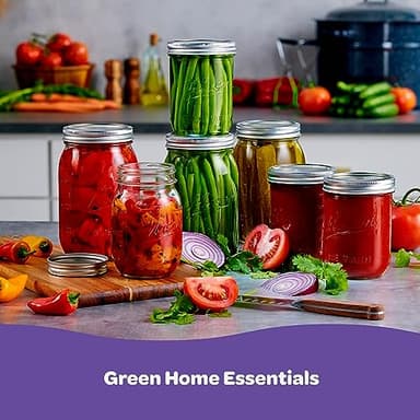 Wide Mouth Mason Jars 32 oz [4 Pack] With Mason Jar Lids and Bands, Mason Jars 32 oz - For Canning, Fermenting, Pickling - Jar Decor - Microwave/Freeze/Dishwasher Safe. - Image 7