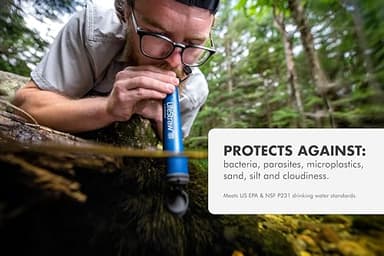 LifeStraw Personal Water Filter for Hiking, Camping, Travel, and Emergency Preparedness, 2 Pack, Blue - Image 6
