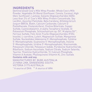 Bubs Essential Infant Formula, with Iron, Cow Milk-Based Powder, for Infants 0-12 Months, Made with Non-GMO Milk, 20 oz - Image 8