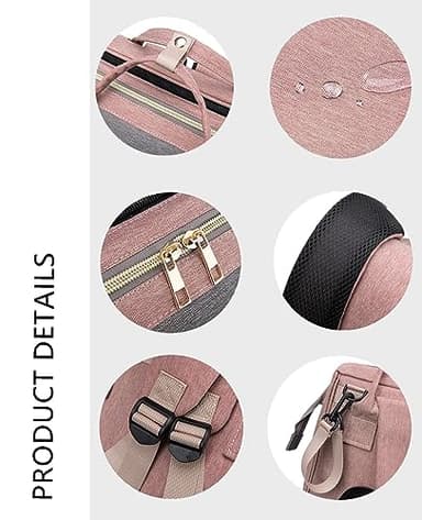 Diaper Bag Backpack with Changing Station: Pink Baby Toddler Bags for Girls Boys Women Large Big Travel Backpack Pañaleras Modernas Para Bebe Niña Newborn Essentials Mom Must Haves Baby Registry - Image 5