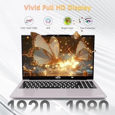 15.6-FHD-Laptop Student-Laptop, 16GB RAM 256GB SSD, Intel Pentium Quad-Core N100 Processor (Up to 3.4GHz) Backlit Key board Fingerprint WiFi 6 BT5.2 Business-Laptop, 2 Years Warranty Windows 11 Laptop - Image 4