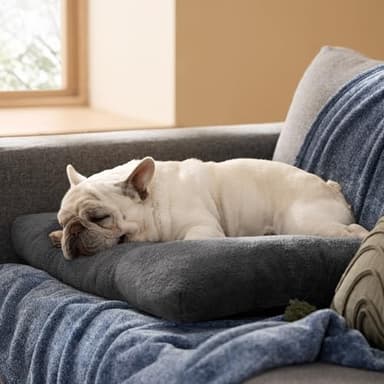 Bedsure Washable Dog Bed Medium Size Dog, Comfort Fluffy Plush Pillow Bed Crate Pad, Non-Slip and Machine Washable Kennel Pet Sleeping Mat, 29"x21", Dark Gray - Image 5