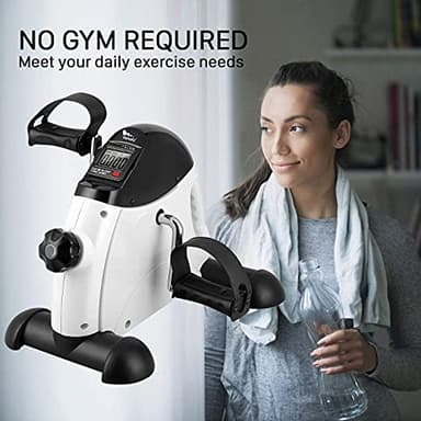Mini Exercise Bike, himaly Under Desk Bike Pedal Exerciser Portable Foot Cycle Arm & Leg Peddler Machine with LCD Screen Displays - Image 7