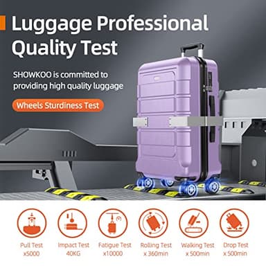 SHOWKOO Luggage Sets Expandable PC+ABS Durable Suitcase Double Wheels TSA Lock Lavender Purple 3pcs - Image 7