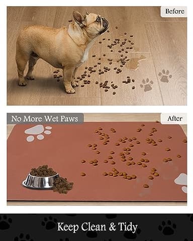 Pet Feeding Mat-Absorbent Dog Mat for Food and Water Bowl-No Stains Quick Dry Dog Water Dispenser Mat-Dog Accessories Pet Supplies-Dog Water Bowl for Messy Drinkers - Image 3