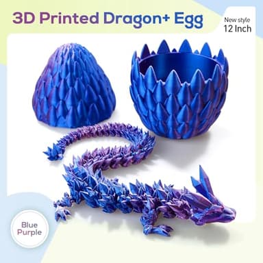 3D Printed Dragon Egg,Dragon Eggs with Dragon Inside,Surprise Dragon Egg Toy,12'' Full Articulated Crystal 3D Dragon,Cool Animals Dino Eggs for 5-7 4-6 8-12 Year Old Boys Kid Girls - Image 7