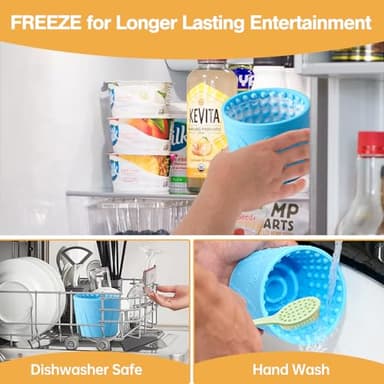 Dog Slow Feeder Lick Bowl, Anxiety Relief Dog Licking Mat Treat Dispenser, Non-Slip Anti-Choking Slow Eating Lick Bowl for Small Medium and Large Breed Dogs, BPA Free Silicone - Image 5