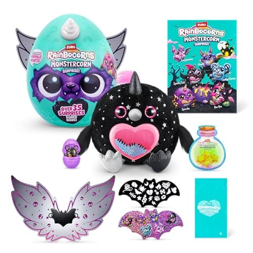 Rainbocorns Monstercorn Surprise Raven - Surprise Unboxing Soft Toy, Fantasy Monster Gifts for Girls, Imaginary Play with Wearable Accessories - Image 1