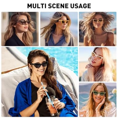 Fozono Trendy Retro Cat Eye Sunglasses for Women Classic Stylish 90s Vintage Cute Shades Designer Sunnies UV400 Lens Leopard Frame/Gradient Brown Lens - Image 2
