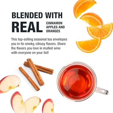 Tiesta Tea - Fireside Spice, Mulled Wine Herbal tea, Premium Loose Leaf Tea Blend, Non Caffeinated Holiday Teas, Make Hot or Iced & Brews Up to 200 Cups - 16 Ounce Resealable Bulk Pouch - Image 4